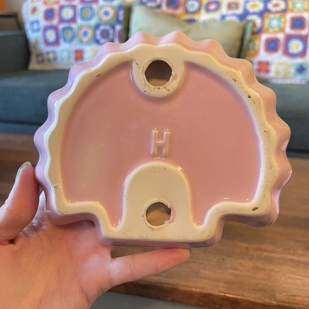 Vtg Toothbrush Holder Shell Soap Dish Trinket Cottage‎ Beach Pink MCM Victorian
